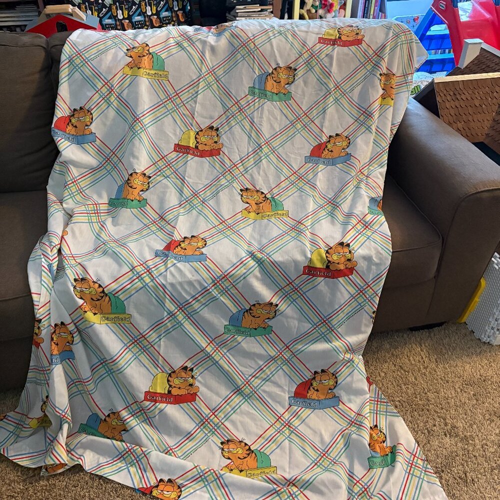 Vtg 1978 Garfield twin bed sheets